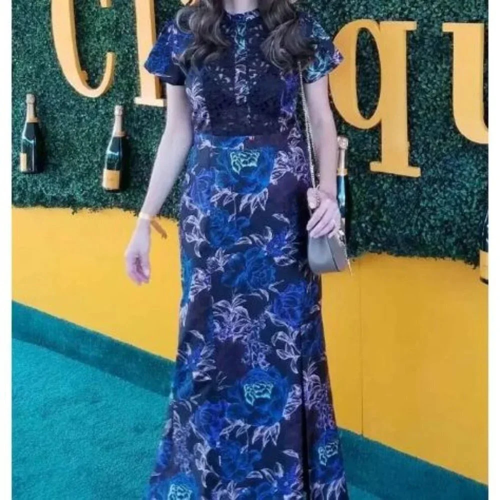 Emanuel Ungaro Black Floral Wisp Chiffon Formal Dress $2280 - Picture 3 of 13